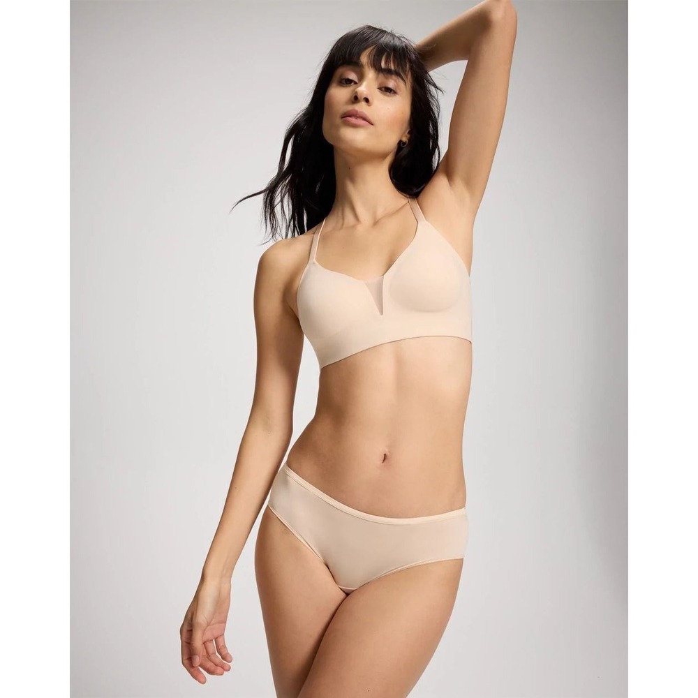 Soma Bra Womens Large Enbliss Mesh Adjustable Bralette Nude Beige Wireless